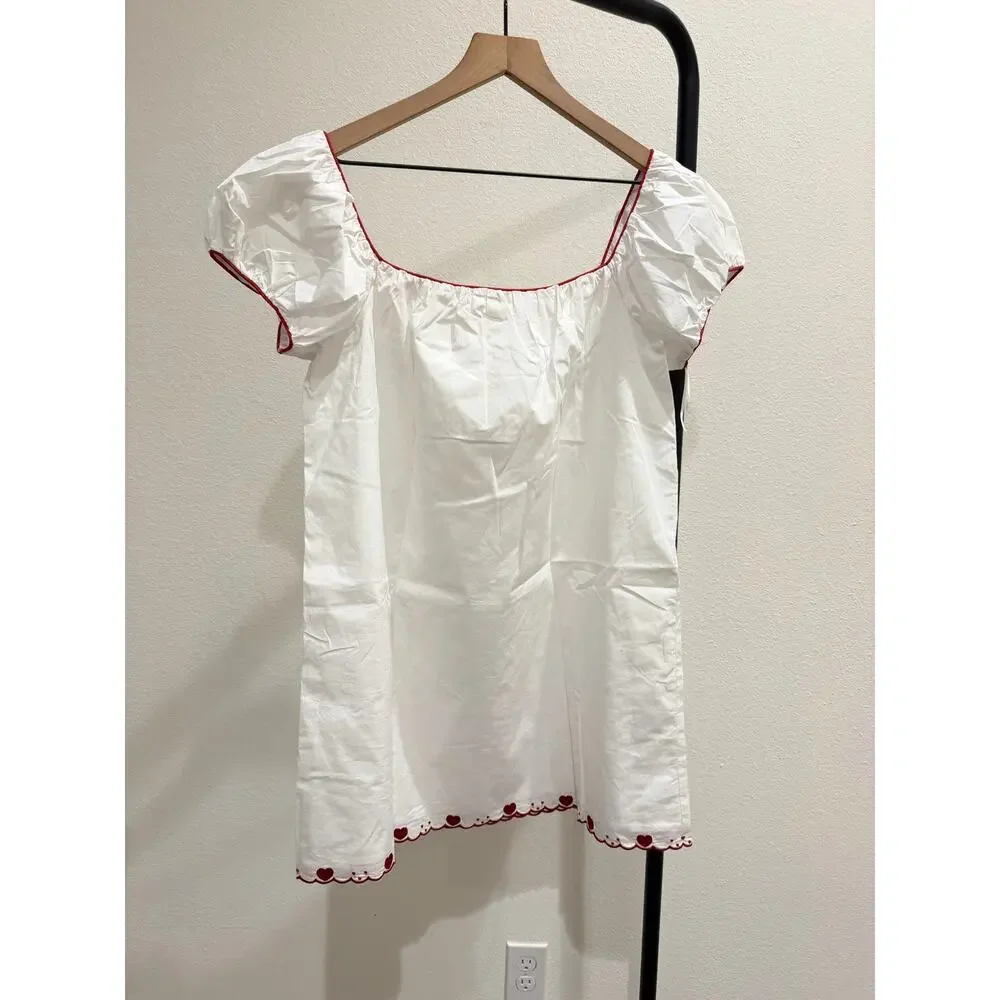 NWT New Kourt white embroidered cotton Nya Dress $147 M